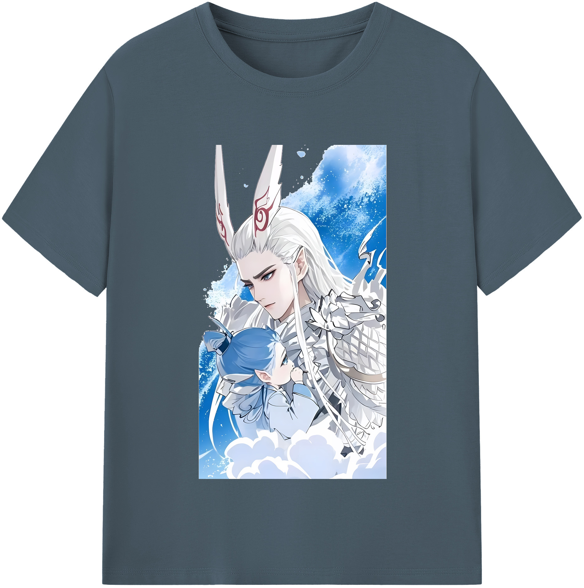 （画像用） Ne Zha 2 ナタ 魔童の大暴れ 綿100％半袖Tシャツ（フロントプリント）